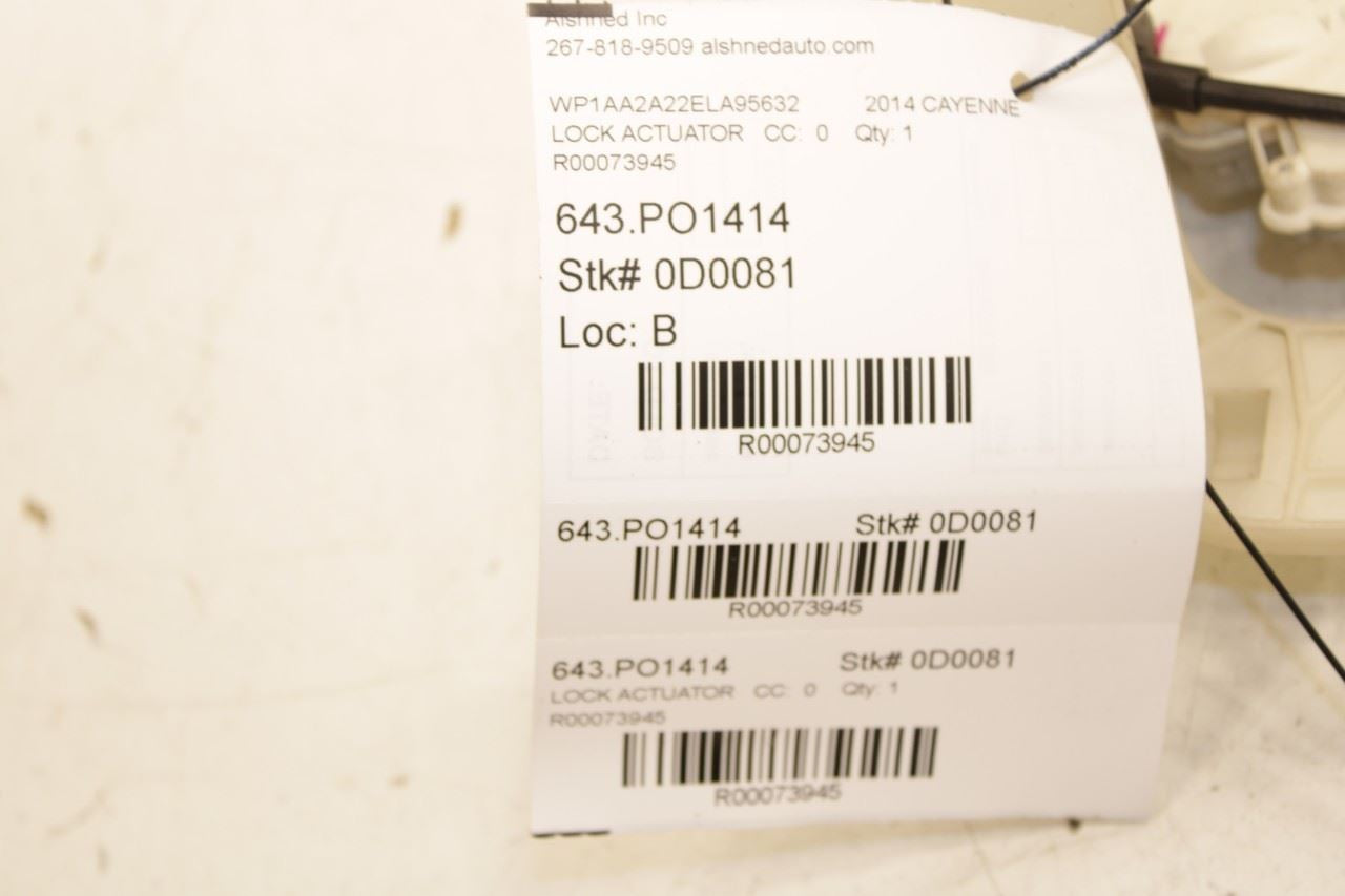 2011-2018 Porsche Cayenne Platinum Rear Left Door Lock Latch Actuator 8K0839015A - Alshned Auto Parts
