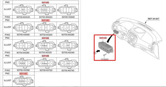 20-22 Kia Soul LX Front Dashboard Driver Left Side Multifunction Control Switch - Alshned Auto Parts