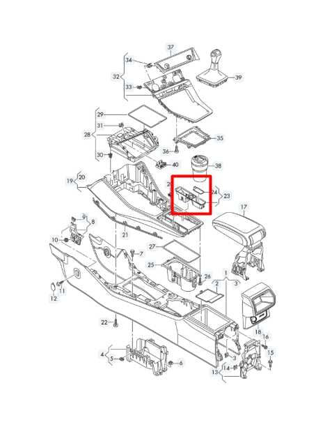 19-25 Audi Q3 2.0L Console Storage Bin w/ Parking Brake Switch and Power Outlet - Alshned Auto Parts