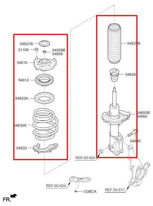 2016-2020 Hyundai Elantra Value Edition FWD Front Left Side Shock Strut Absorber - Alshned Auto Parts