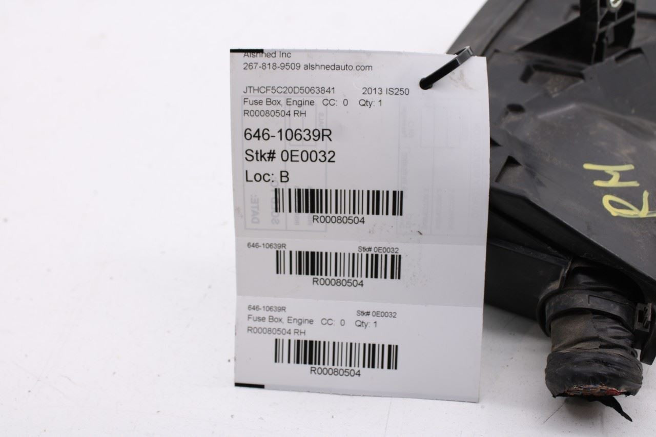 2006-2015 Lexus IS250 2.5L AWD Engine Passenger Right Side Fuse Relay Box *ReaD* - Alshned Auto Parts