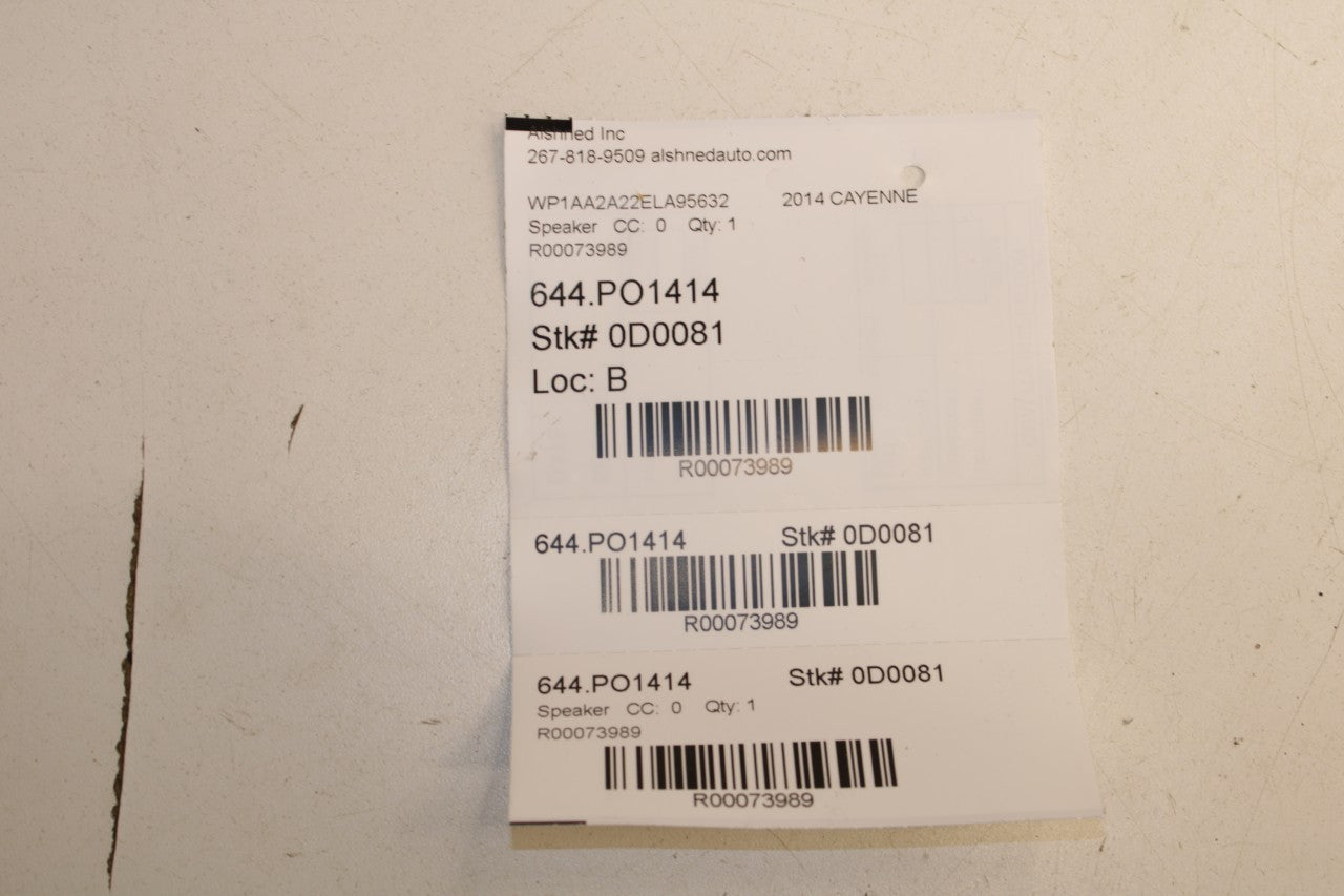 20112018 Porsche Cayenne Platinum Front Left and Right Door Mid Range Speakers - Alshned Auto Parts