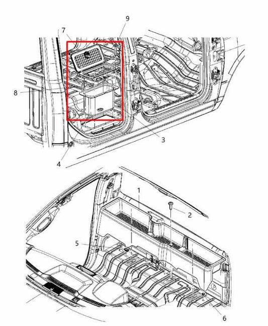 1320 Ram 1500 Big Horn Crew Cab Rear RH Side 2nd Row Floor Storage Bin Tray Box - Alshned Auto Parts