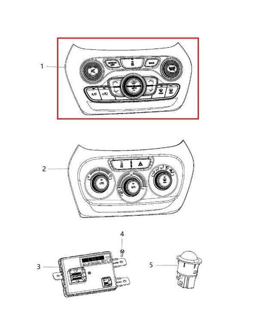 15-18 Jeep Cherokee Limited Dash Center Stack HVAC Controls Panel 68293527AC OEM - Alshned Auto Parts