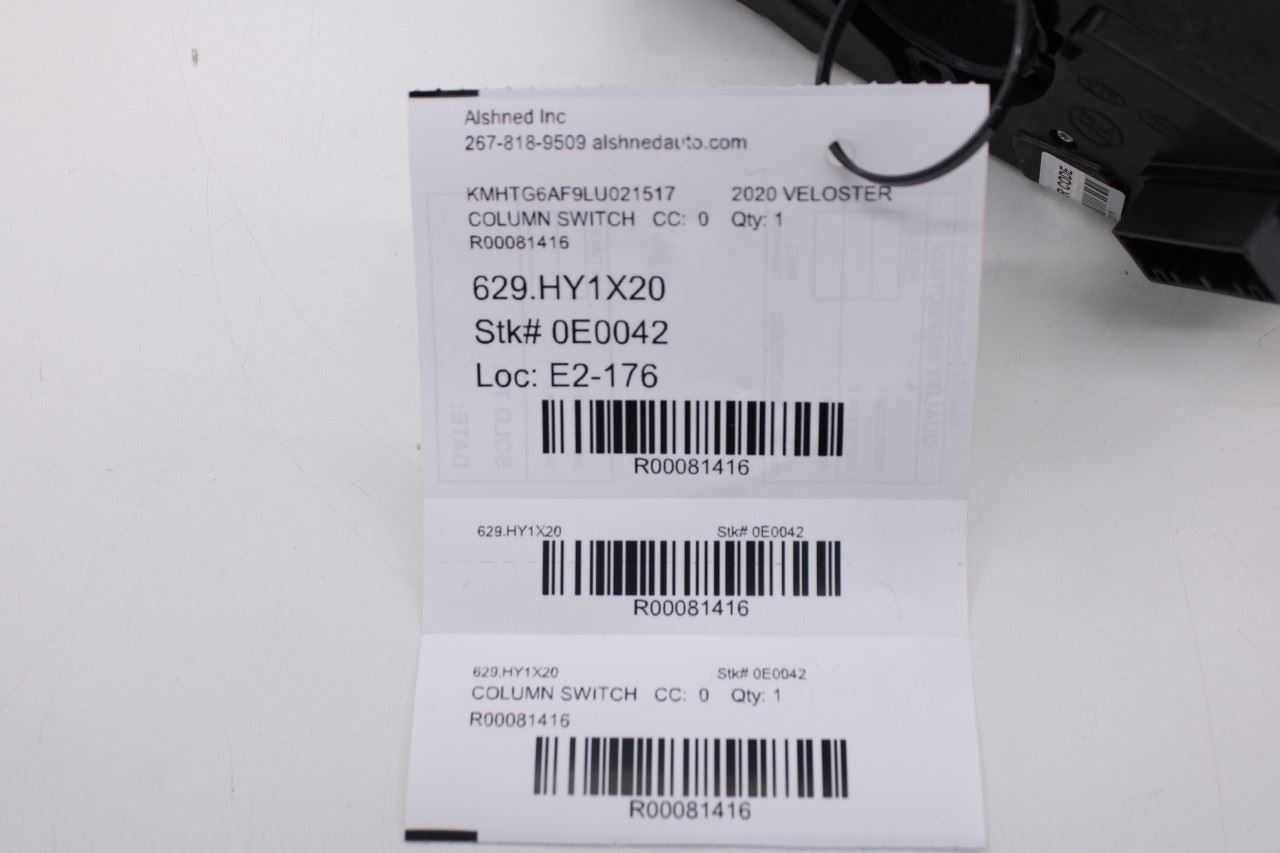 2019-21 Hyundai Veloster 2.0L FWD Steering Column Light Turn Signal Wiper Switch13