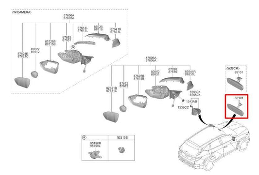 2022-2025 Hyundai Tucson SEL Interior Inside Rear View Mirror 85110-L1100 OEM - Alshned Auto Parts