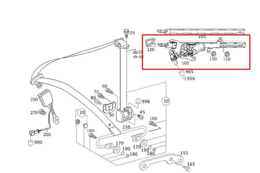 2006-09 Mercedes-Benz CLK 350 3.5L Front Driver Left Side Seat Belt Feeder Motor - Alshned Auto Parts