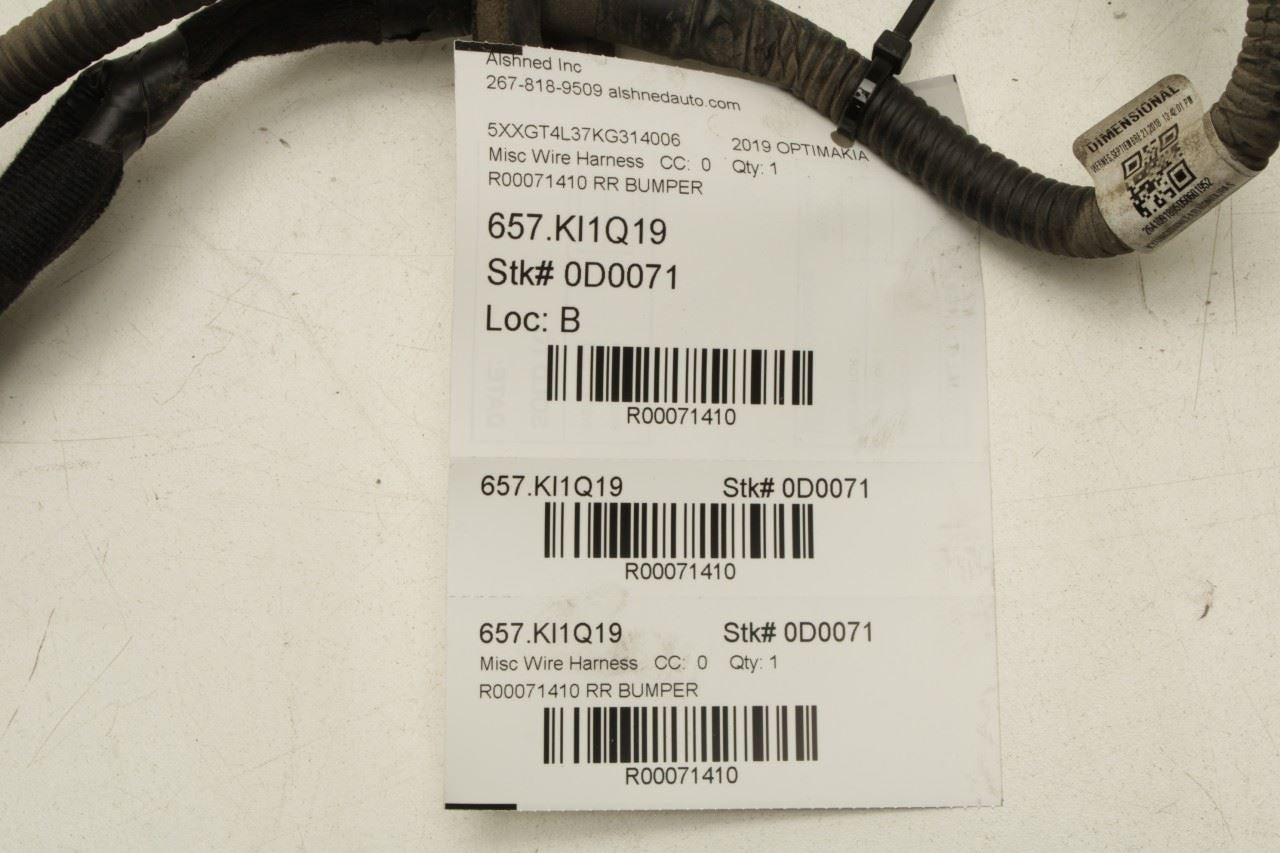 2019-2020 Kia Optima LX Rear Bumper Wire Harness w/ Park Sensors 91895D5060 OEM - Alshned Auto Parts