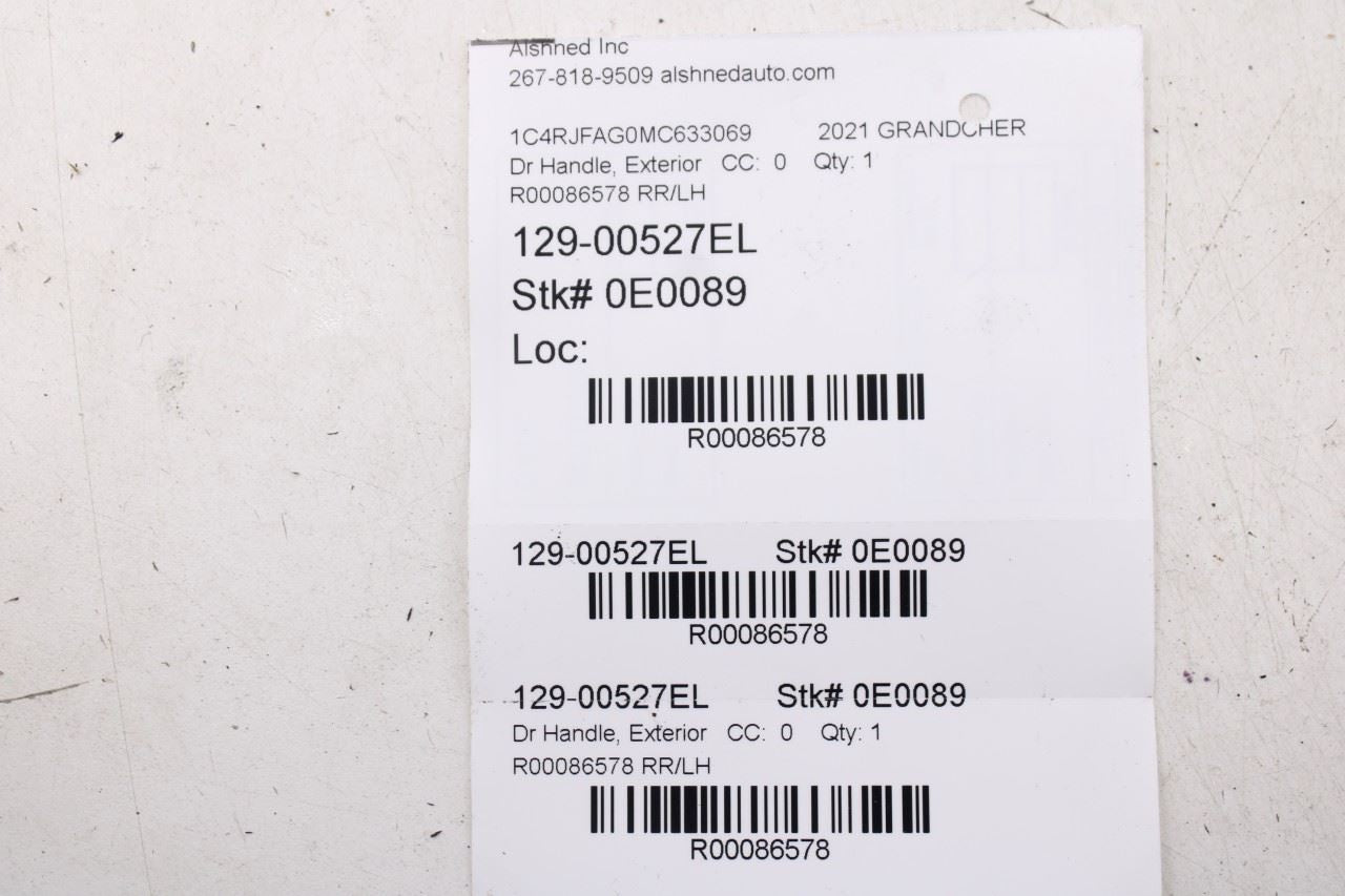 17-21 Jeep Grand Cherokee Laredo X 4X4 3.6L Rear Left Side Door Exterior Handle - Alshned Auto Parts