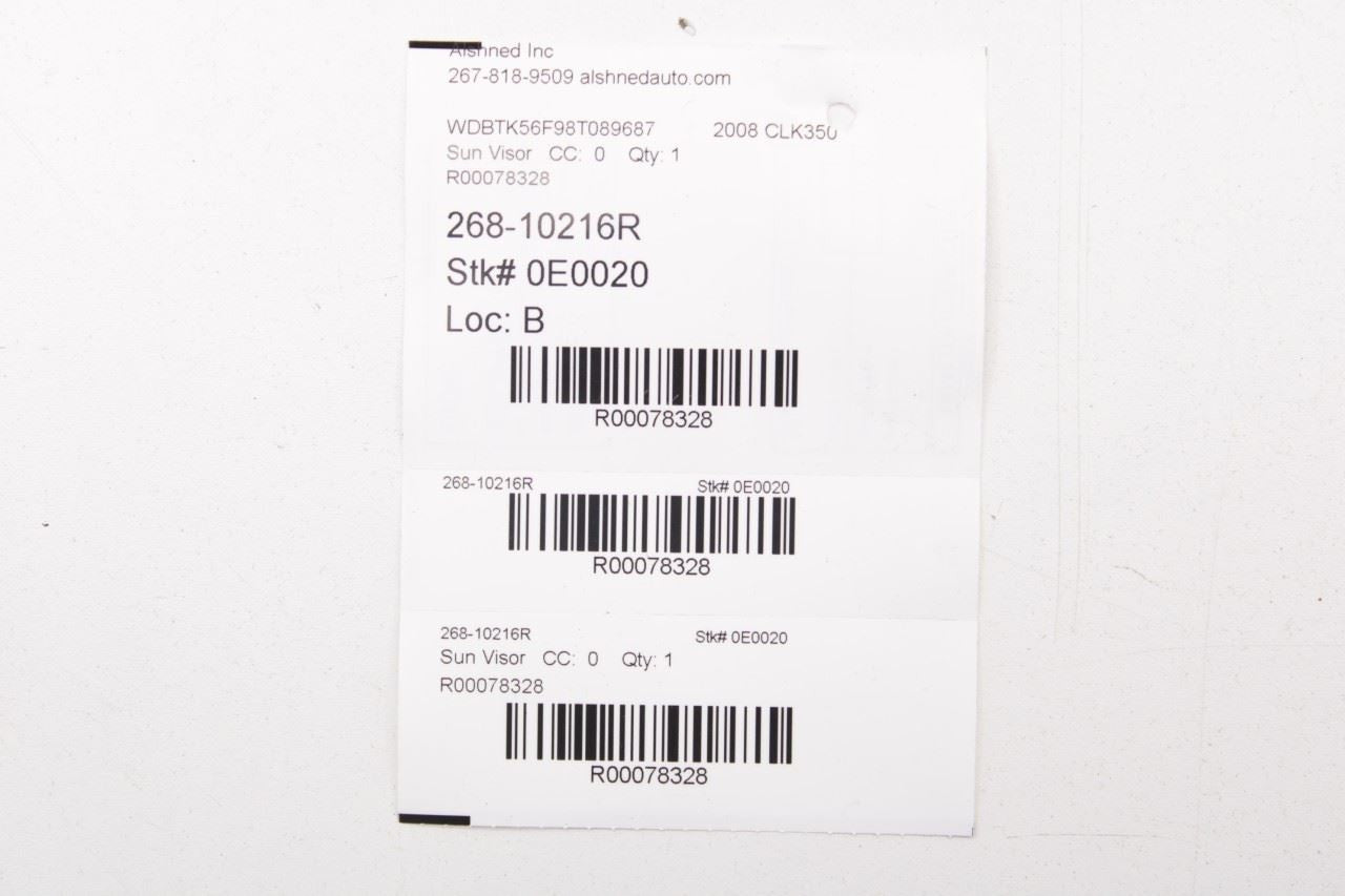 06-09 Mercedes-Benz CLK 350 Front RH LH Side Sun Visor Set w/ Illuminated Mirror - Alshned Auto Parts