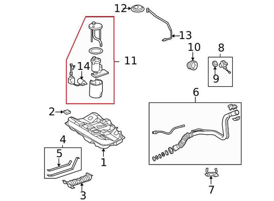 20072011 Toyota Camry LE 2.5L Fuel Pump Assembly 7702006121 OEM - Alshned Auto Parts