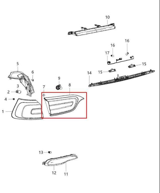 2014-2018 Jeep Cherokee Limited Rear Right Passenger Side Tail Light Lamp *ReaD* - Alshned Auto Parts