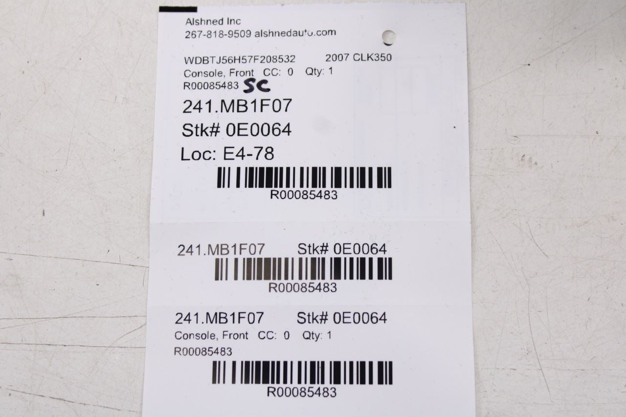 06-09 Mercedes-Benz CLK350 Center Console Armrest Storage Compartment 2096805650 - Alshned Auto Parts