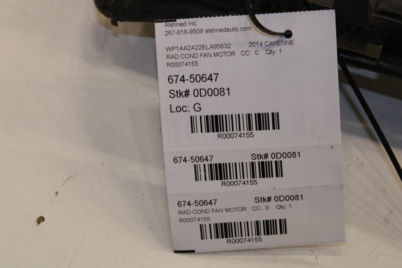 2011-2018 Porsche Cayenne Platinum 3.6L Radiator Cooling Fan Motor Assembly - Alshned Auto Parts