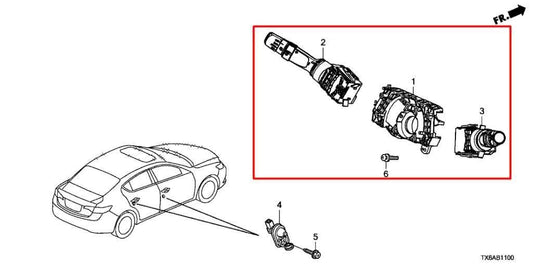 19-22 Acura ILX Technology A-Spec Steering Column Light Turn Signal Wiper Switch - Alshned Auto Parts