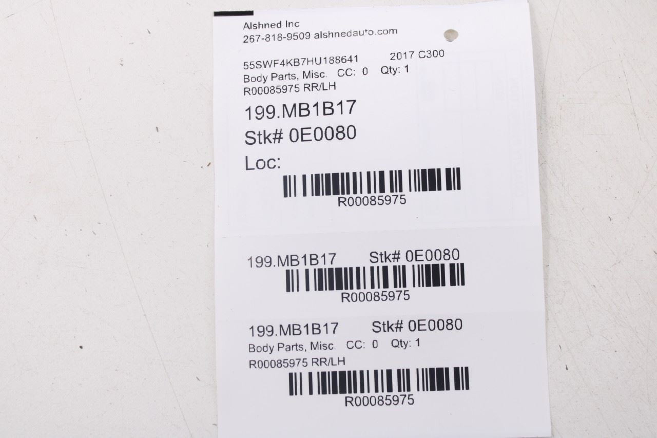 2015-2021 Mercedes-Benz C300 4Matic Sedan Rear Left Door Weatherstrip On Body10