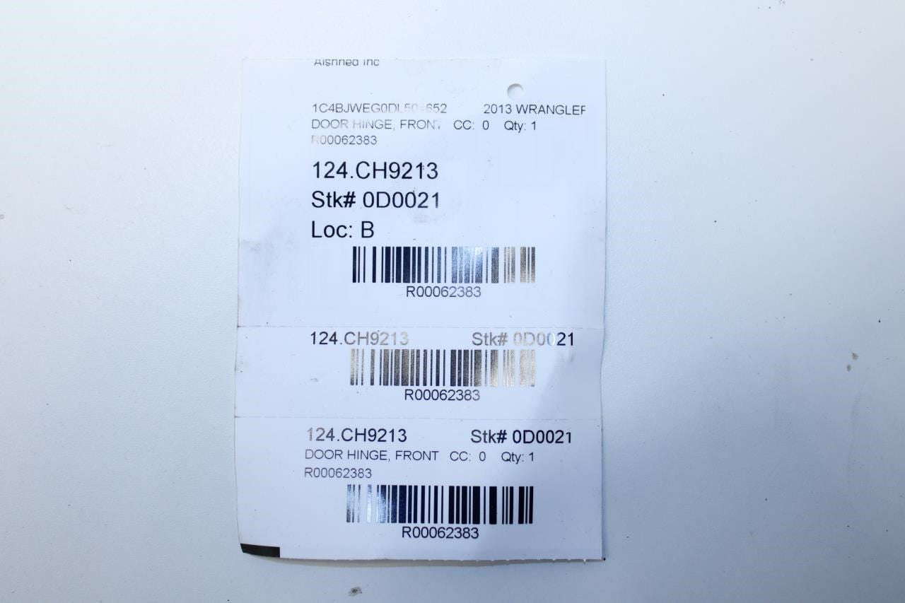 07-16 Jeep Wrangler Front LH Door Hinge Upper and Lower Set w/ Bolts 55395387AE - Alshned Auto Parts