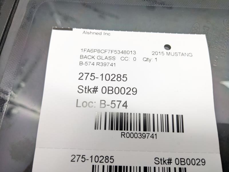 2015-2017 Ford Mustang Rear Left Fixed Quarter Window Glass FR3B-6329701-AF OEM - Alshned Auto Parts