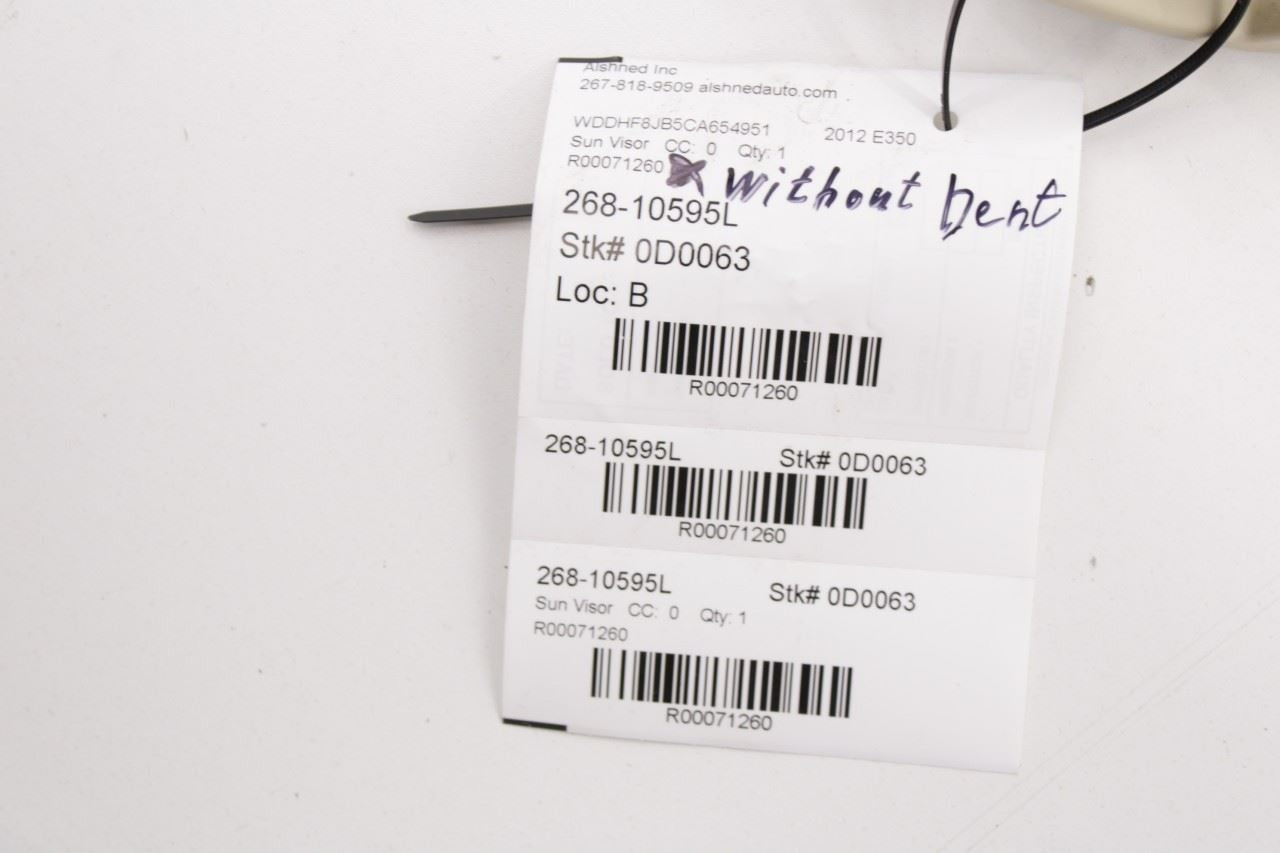 10-13 MercedesBenz E350 Sport 4Matic Front Driver Left Side Sun Visor w/ Mirror - Alshned Auto Parts