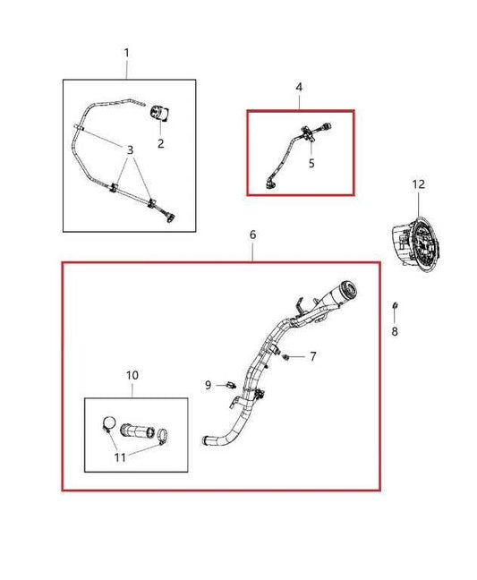 2019-2023 Jeep Cherokee Latitude 3.2L Fuel Filler Neck Hose Pipe 52030325AB OEM - Alshned Auto Parts