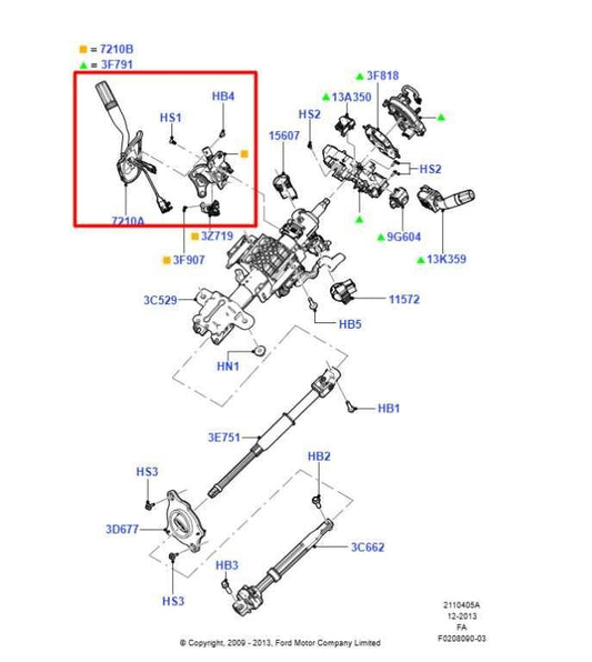 11-16 Ford F250 Lariat Crew Cab Automatic Transmission Column Gear Shifter Lever - Alshned Auto Parts