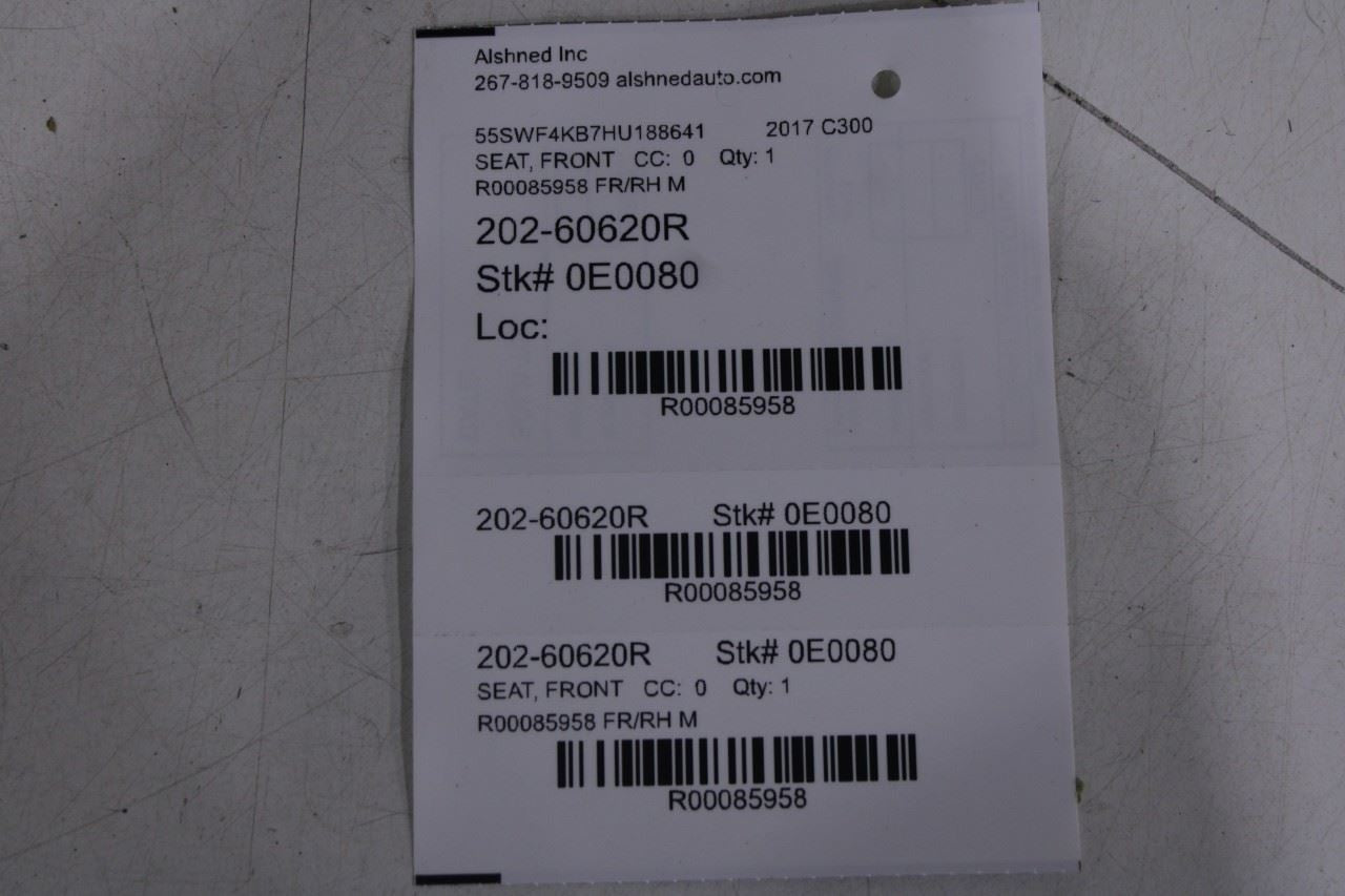 15-21 Mercedes-Benz C300 4Matic Front Passenger Right Side Seat Complete *ReaD*15