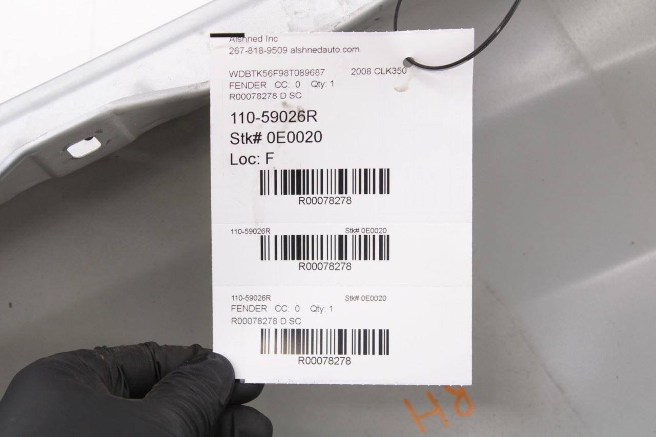 06-09 MercedesBenz CLK 350 Front Right Side Fender Panel 2098800418 OEM *ReaD* - Alshned Auto Parts