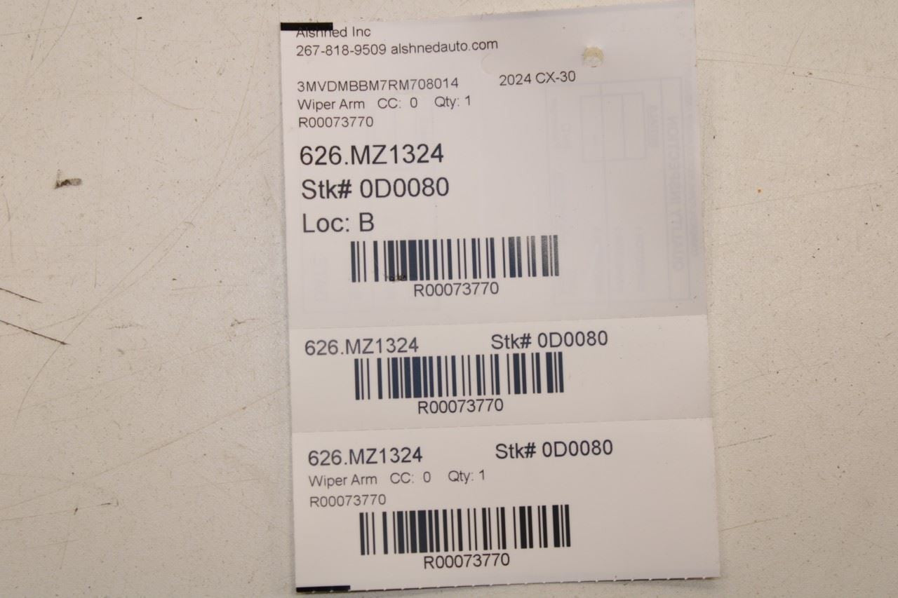 20-2025 Mazda CX-30 2.5 S Front Left and Right Windshield Wiper Arm DNBH-67-321 - Alshned Auto Parts
