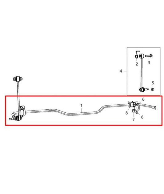 2014-2025 Ram 2500 Rear Stabilizer Sway Anti-Roll Bar 68453385AB OEM - Alshned Auto Parts