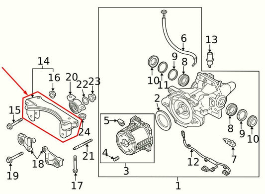 2025 Mazda CX30 2.5 S AWD Rear Differential Axle Carrier Mount DGJ428850 OEM - Alshned Auto Parts