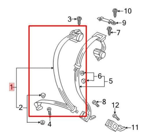 12-19 Volkswagen Passat SE 1.8L FWD Rear Right Side 2nd Row Seat Belt Retractor - Alshned Auto Parts