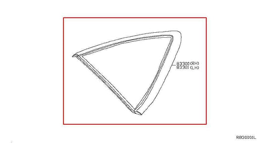2013-19 Nissan Sentra SL Rear Left Side Quarter Window Glass 833013SG0A *ReaD* - Alshned Auto Parts