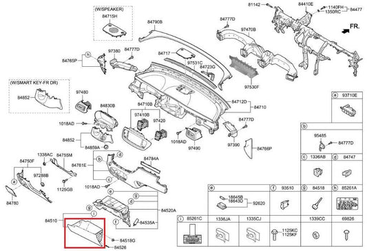 2015-2020 Kia Sorento EX Glove Box Storage Compartment 84510-C6000 OEM - Alshned Auto Parts