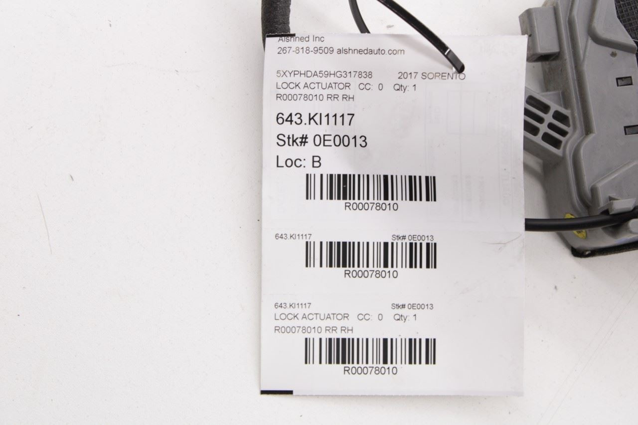 15-2020 Kia Sorento EX Rear Right Side Door Lock Latch Actuator 81420-C5000 OEM - Alshned Auto Parts