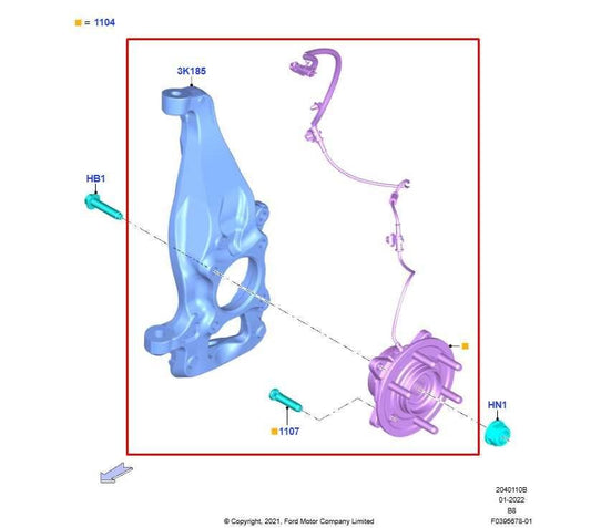 2022-2026 Ford Expedition MAX XLT Front Left Driver Side Spindle Knuckle Hub - Alshned Auto Parts