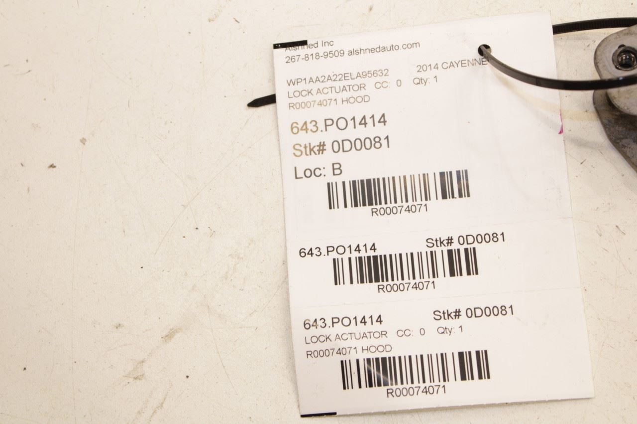 20112018 Porsche Cayenne Platinum Front Hood Lock Latch Actuator 95851150902 - Alshned Auto Parts