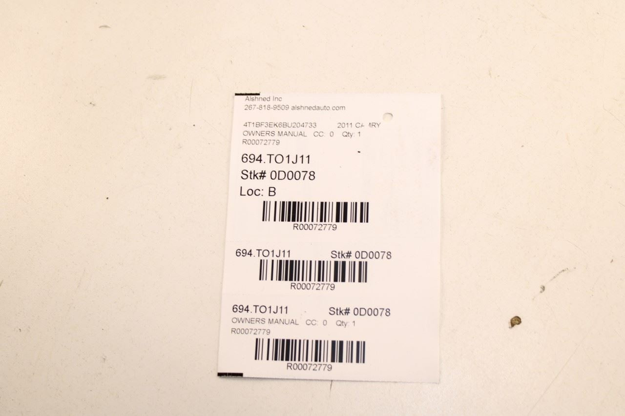 2011 Toyota Camry LE Owners Manual Set OM33897U OEM - Alshned Auto Parts