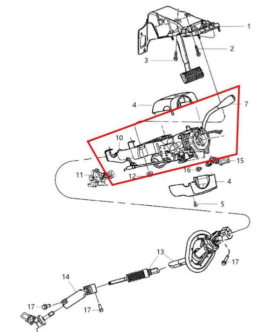 13-20 Ram 1500 Laramie Crew Cab 5.7L 4WD Steering Column Assembly 68144499AD OEM - Alshned Auto Parts