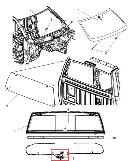 2015-2020 Ram 1500 Laramie 5.7L AWD Rear Cab Sliding Back Window Regulator Motor - Alshned Auto Parts