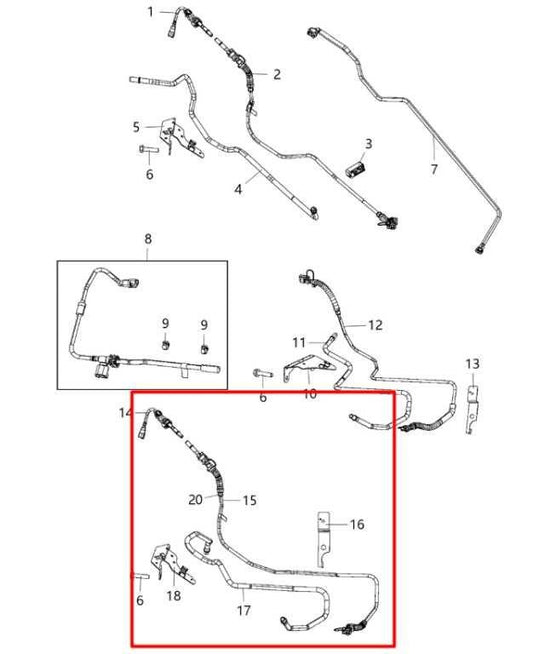 2013-20 Ram 1500 Laramie Crew Cab 5.7L Fuel Gas Supply and Vapor Hose Tube Pipe - Alshned Auto Parts
