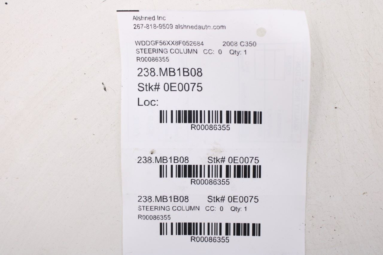 2008-14 Mercedes-Benz C350 Sport 3.5L RWD Steering Column Assembly 204-460-02-16 - Alshned Auto Parts
