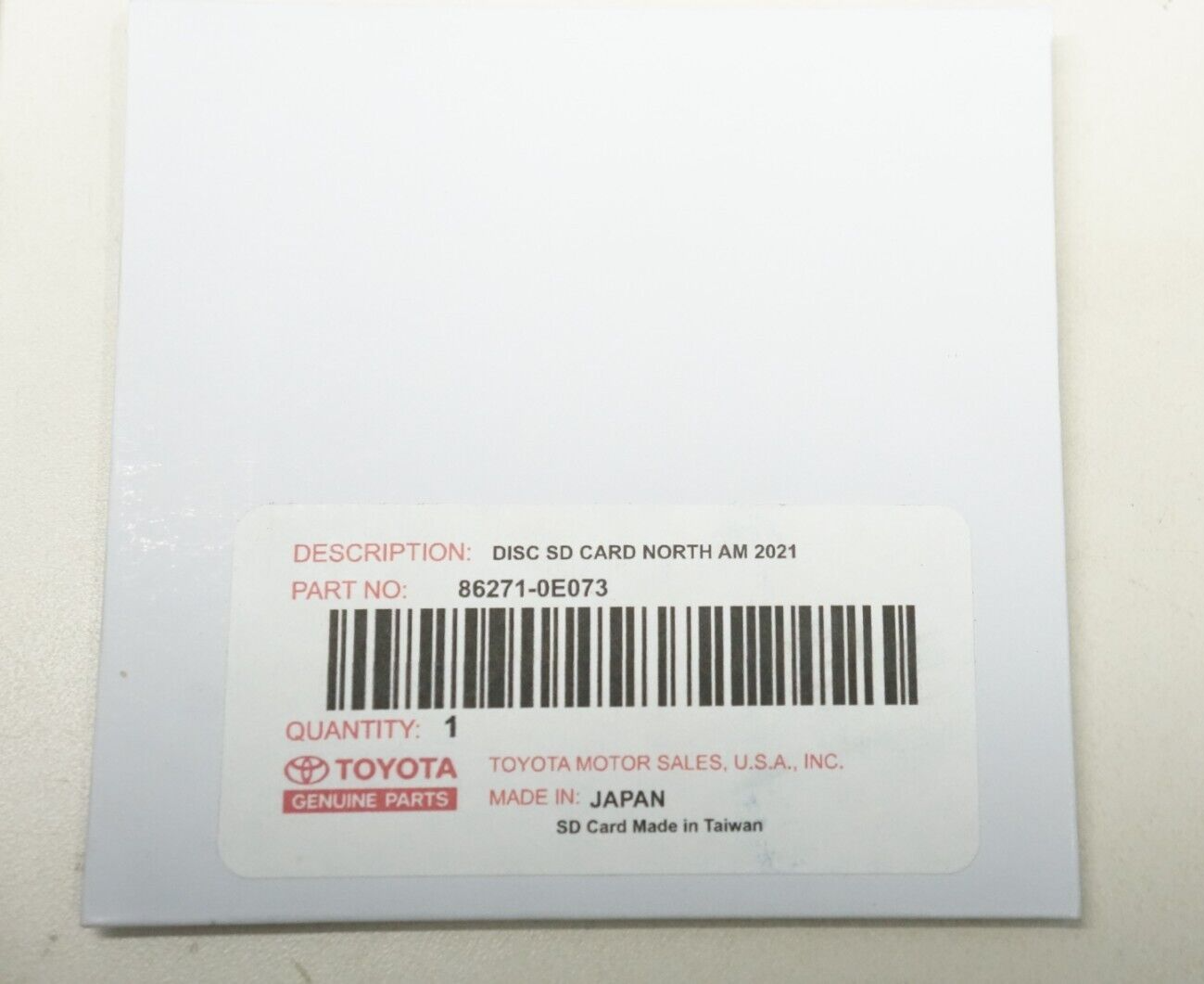OEM 86271-0E073 2014-2016 Toyota Avalon Camry Corolla NAVIGATION MICRO SD CARD - Alshned Auto Parts