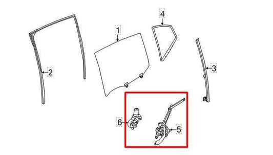 2020-2024 Nissan Sentra Rear Left Door Window Regulator w/ Motor 82721-3NN0A OEM - Alshned Auto Parts
