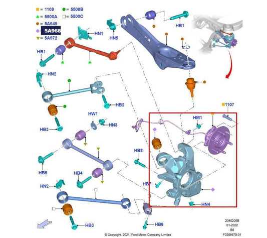 2022-2024 Ford Expedition MAX XLT Rear Right Passenger Side Spindle Knuckle Hub - Alshned Auto Parts