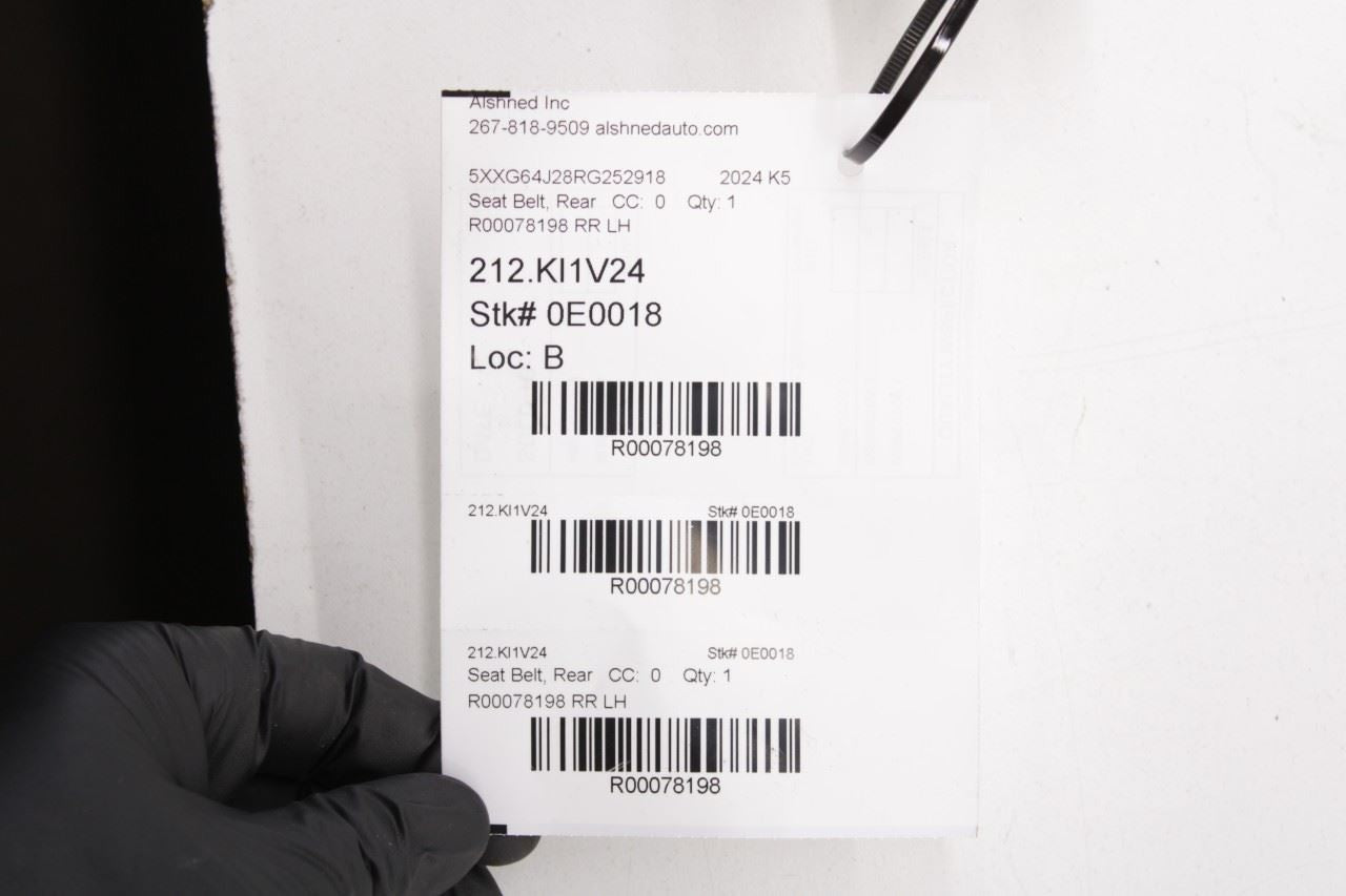 21-24 Kia K5 GTLine 1.6L AWD Rear Driver Left Side 2nd Row Seat Belt Retractor - Alshned Auto Parts