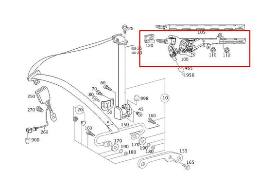 2006-09 Mercedes-Benz CLK 350 Front Passenger Right Side Seat Belt Feeder Motor - Alshned Auto Parts