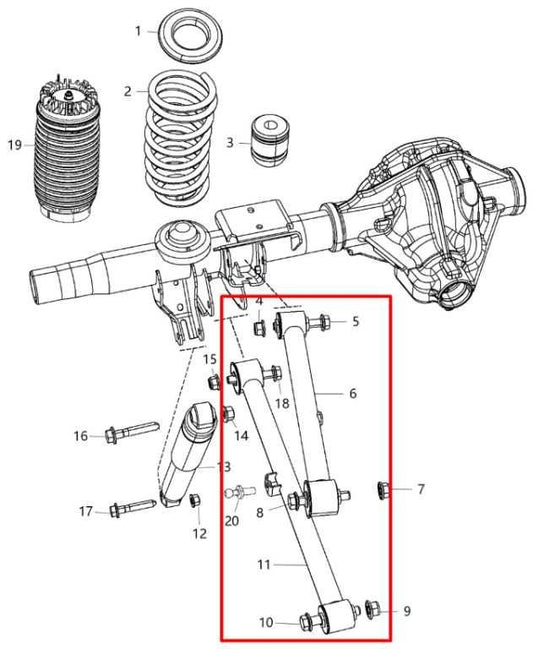 13-20 Ram 1500 Laramie 4WD Rear RH LH Side Lower and Upper Control Arm Set of 4 - Alshned Auto Parts