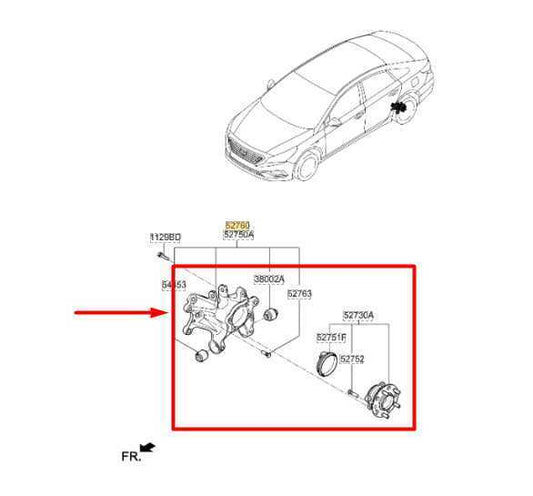 2015-2019 Hyundai Sonata Rear Right Side Spindle Knuckle Hub 52720-C2100 OEM - Alshned Auto Parts