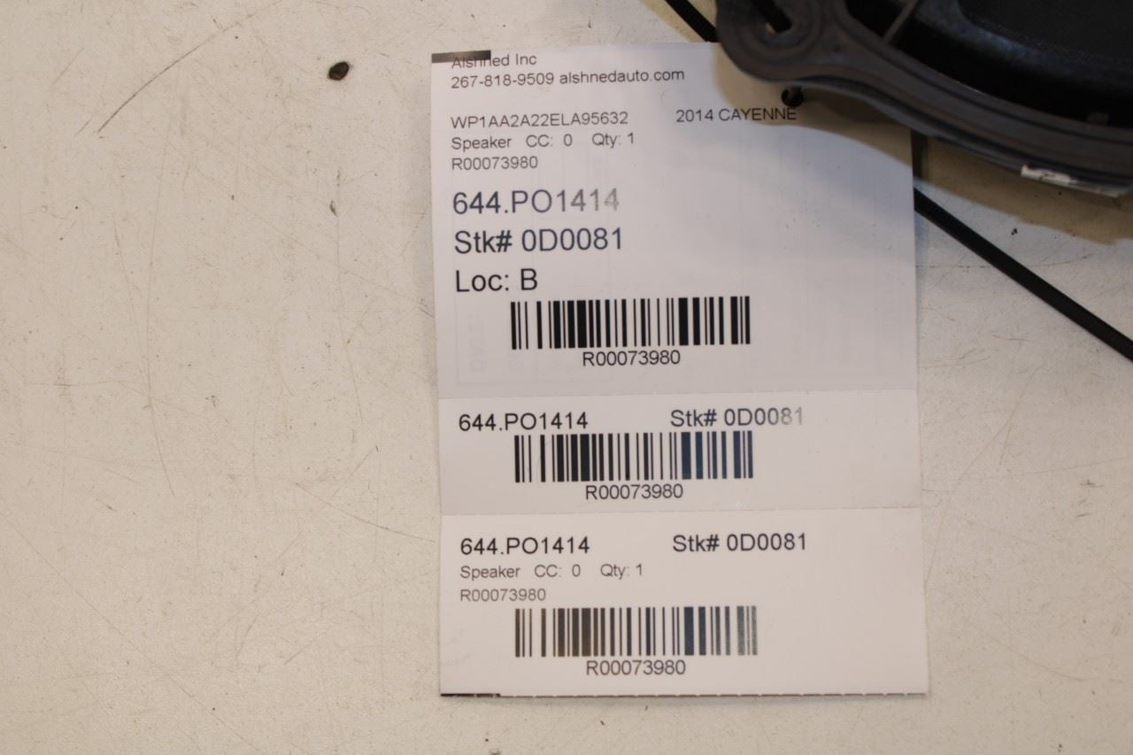 112018 Porsche Cayenne Platinum Front Right Side Door Woofer Audio Loud Speaker - Alshned Auto Parts