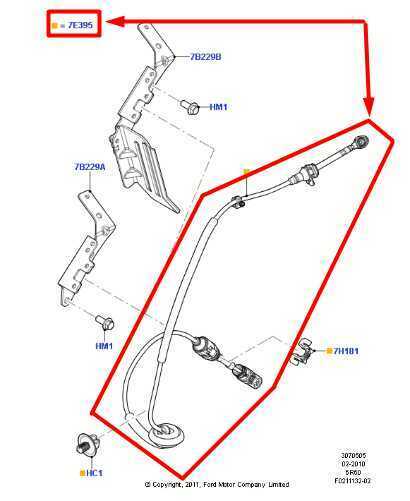 2011-16 Ford F250 SD 6.7L 6-spd Auto Transmission Gear Shift Cable DC3Z-7E395-A - Alshned Auto Parts